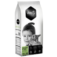 Корм для котів AMITY Kitten, повсякденний для кошенят, з куркою і рисом