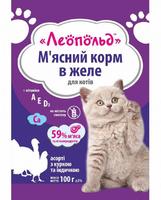 Леопольд пауч 100 г для КОТIВ Асорті з КУРКОЮ та ІНДИЧКОЮ в желе