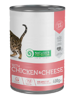 Вологий корм для дорослих котів з куркою і сиром Nature's Protection with Сhicken & Сheese 400 г