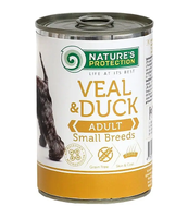 Влажный корм для взрослых собак малых пород с телятиной и уткой Nature's Protection Adult small breed Veal & Duck 