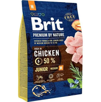 Brit Premium Junior M сухий корм для цуценят та молодих собак середніх порід з куркою
