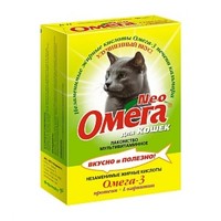 ОМЕГА для Котов 90 таб Протеином и L-Карнетином
