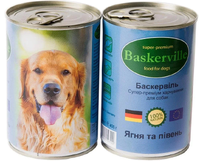 Консерва Baskerville для собак з півнем та ягням 400 г