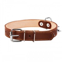 Ошейник двойной с шипами Collar для собак 25 мм, 38-50 см, коричневый