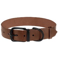 Нашийник для Собак Шкіряний BronzeDog Classic з Металевою Фурнітурою Коричневий