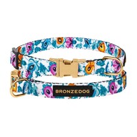 Нашийник для Котів Bronzedog Urban Folk Нейлоновий з Металевою пряжкою Білий