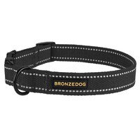 Нашийник для Собак Bronzedog Сotton Рефлекторний х/б Брезент c Металевою Пряжкою Графіт