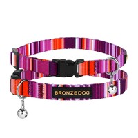 Нашийник для Котів BronzeDog Urban West Нейлоновий з Пластиковою Пряжкою та Дзвіночком Фіолетовий