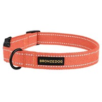 Нашийник для Собак Bronzedog Сotton Рефлекторний х/б Брезент c Металевою Пряжкою Помаранчевий