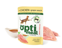 OptiMeal (Консервированный корм для взрослых кошек - Пауч) с курицей в виноградном соусе
