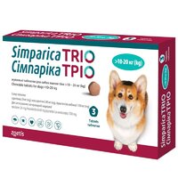 Simparica TRIO (Симпарика ТРИО) таблетки от блох, клещей и гельминтов для собак от 10 до 20 кг, упаковка (3 шт)